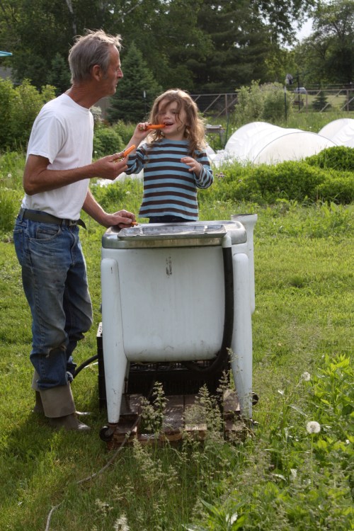 Scott and Maeve having a quick snack break.