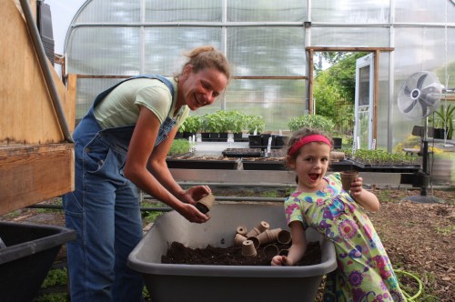 Prepping popcorn pots.
