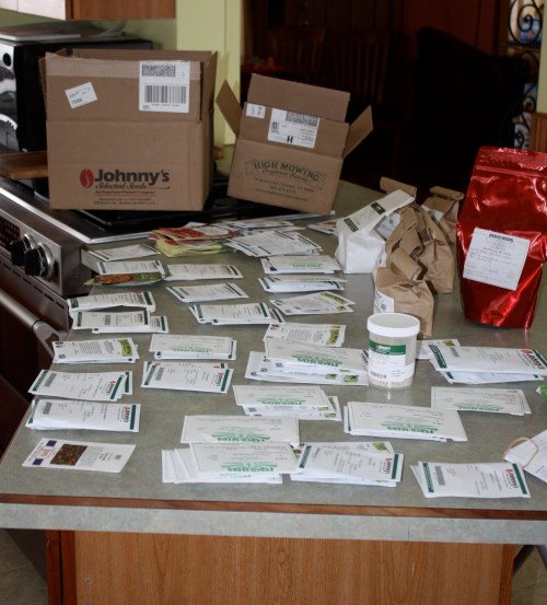 Maeve took this picture of our seed delivery last week.