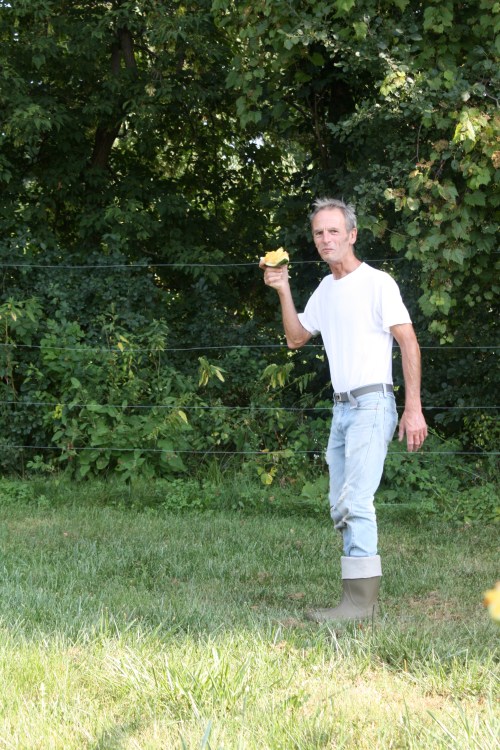 Scott enjoying his morning melon.