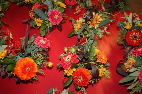 Autumn Garden Bouquets for the Harvest Tasting at Windmill Pizza in Sauk.